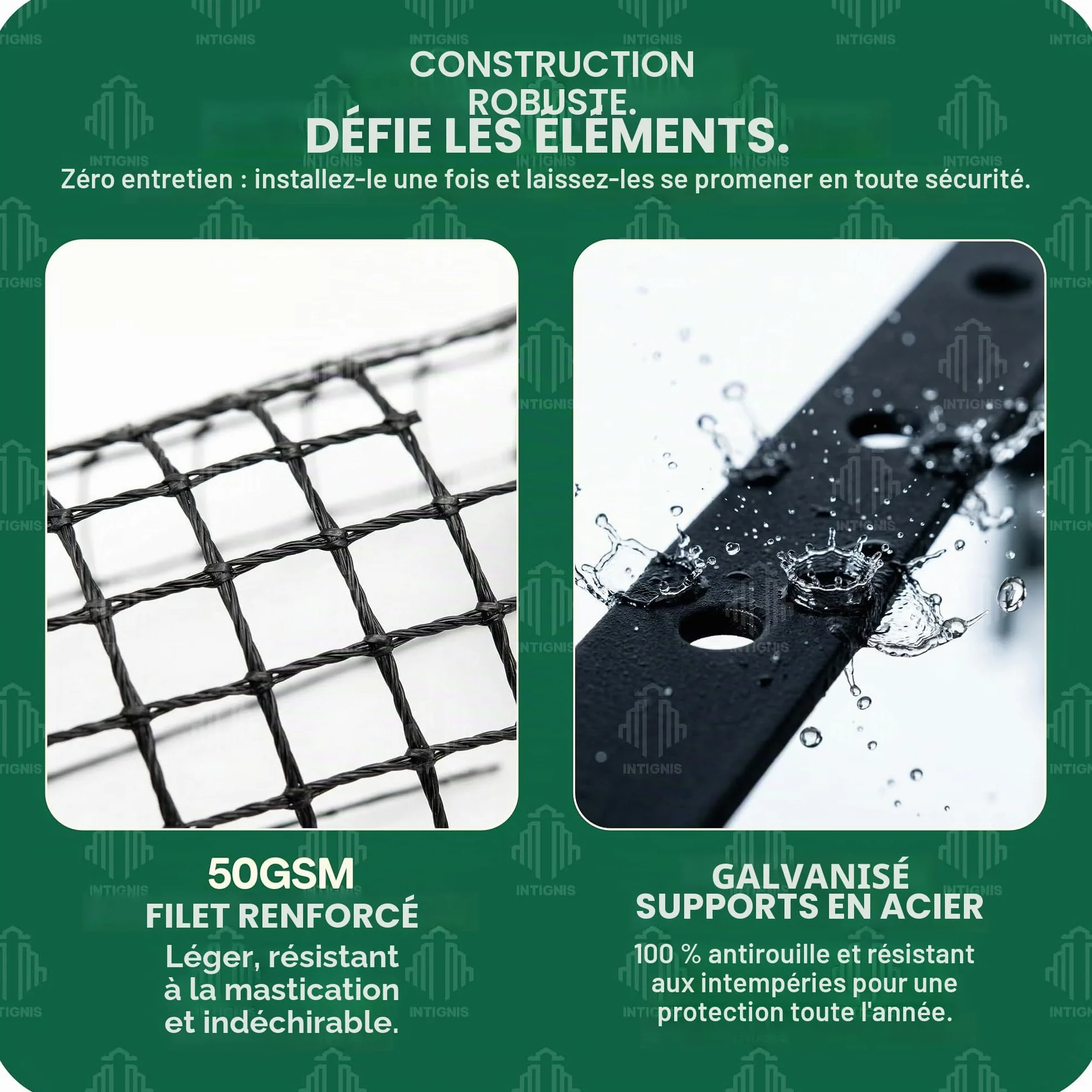 Barrière de clôture anti-escalade pour chats extérieure – Kit de sécurité en maille résistante aux intempéries
