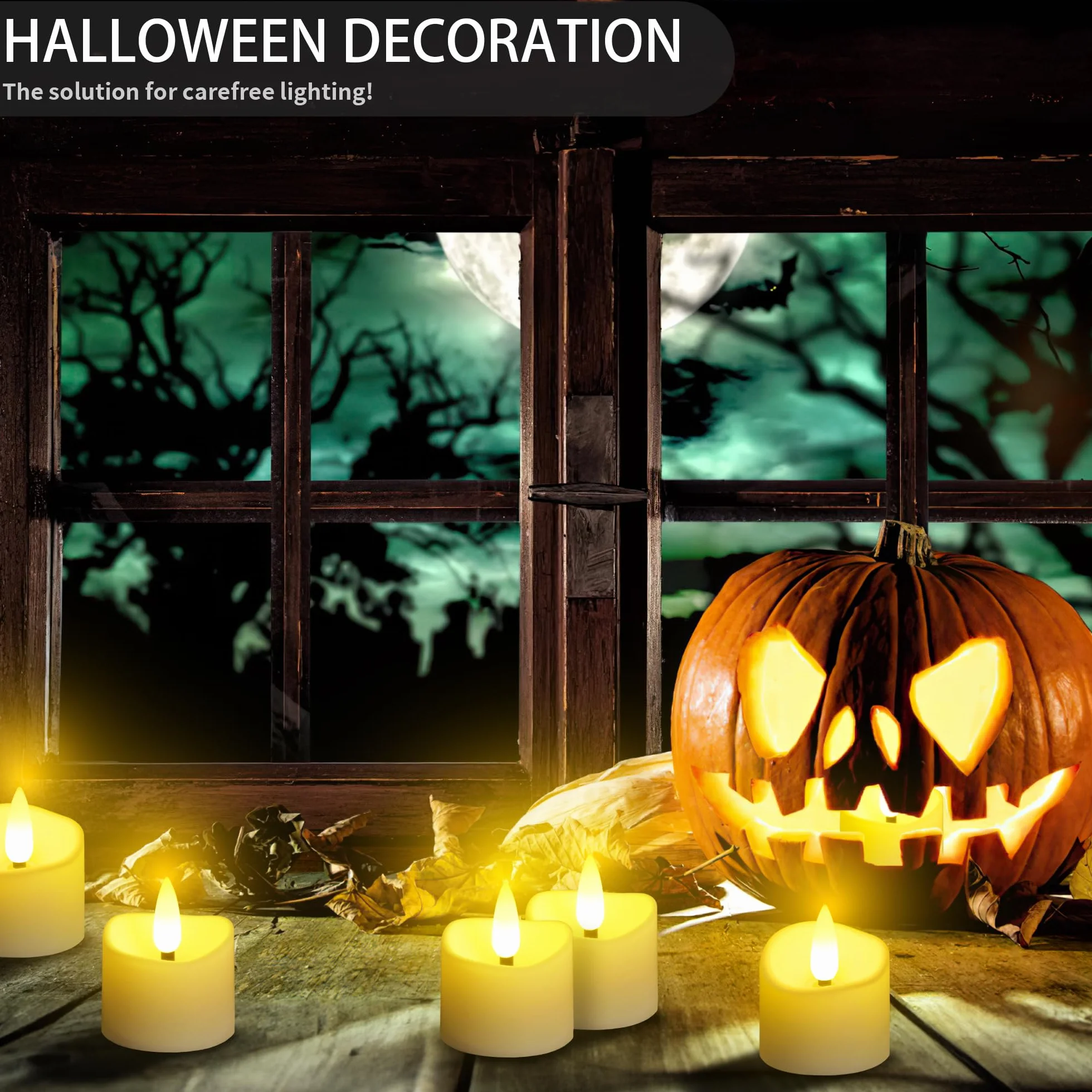 Bougies LED 12 pièces avec télécommande et minuterie, flamme vacillante, piles, décoration Noël Halloween