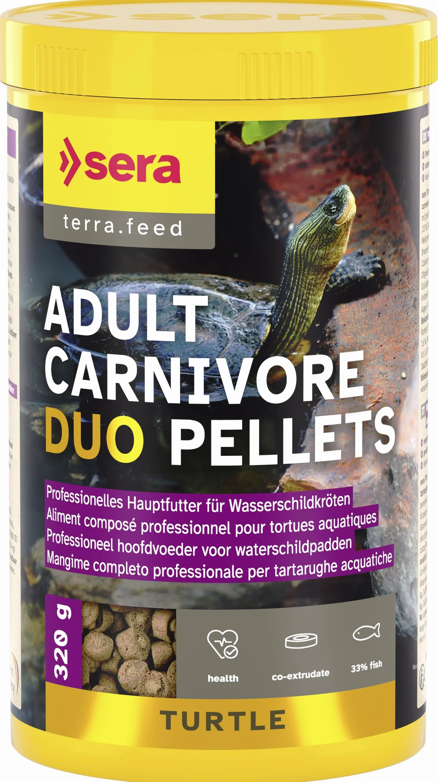 Sera Turtle Adult Carnivore Duo Pellets 1.000ml (310g) Nourriture pour Tortues Aquatiques Adultes
