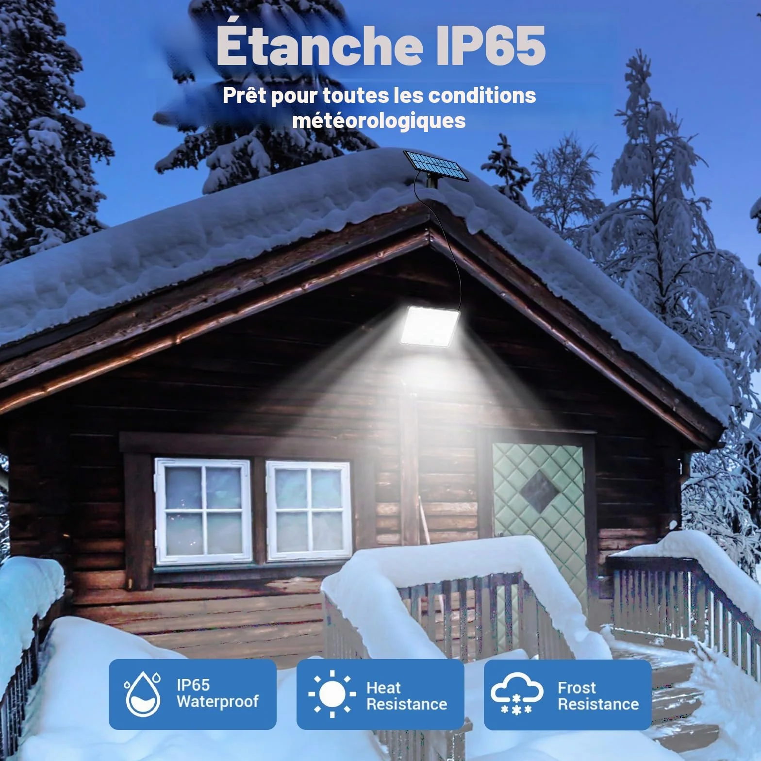 Peasur Lampe Solaire Extérieur Détecteur de Mouvement 348LED 3 Modes IP65 Étanche avec Câble 5M