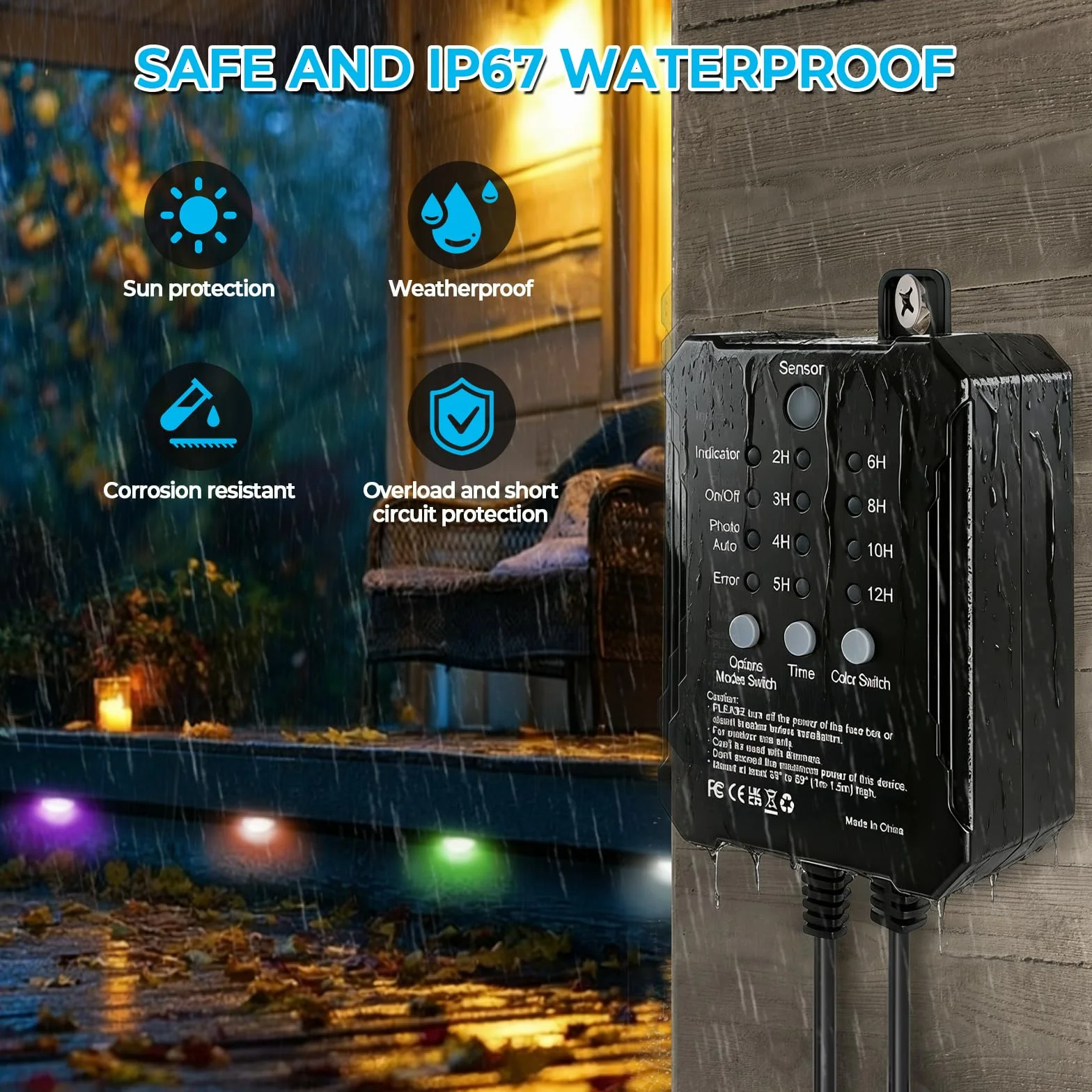 Projecteurs paysagers sous-marins RGB IP68 avec télécommande 4 lampes éclairage de bassin submersible
