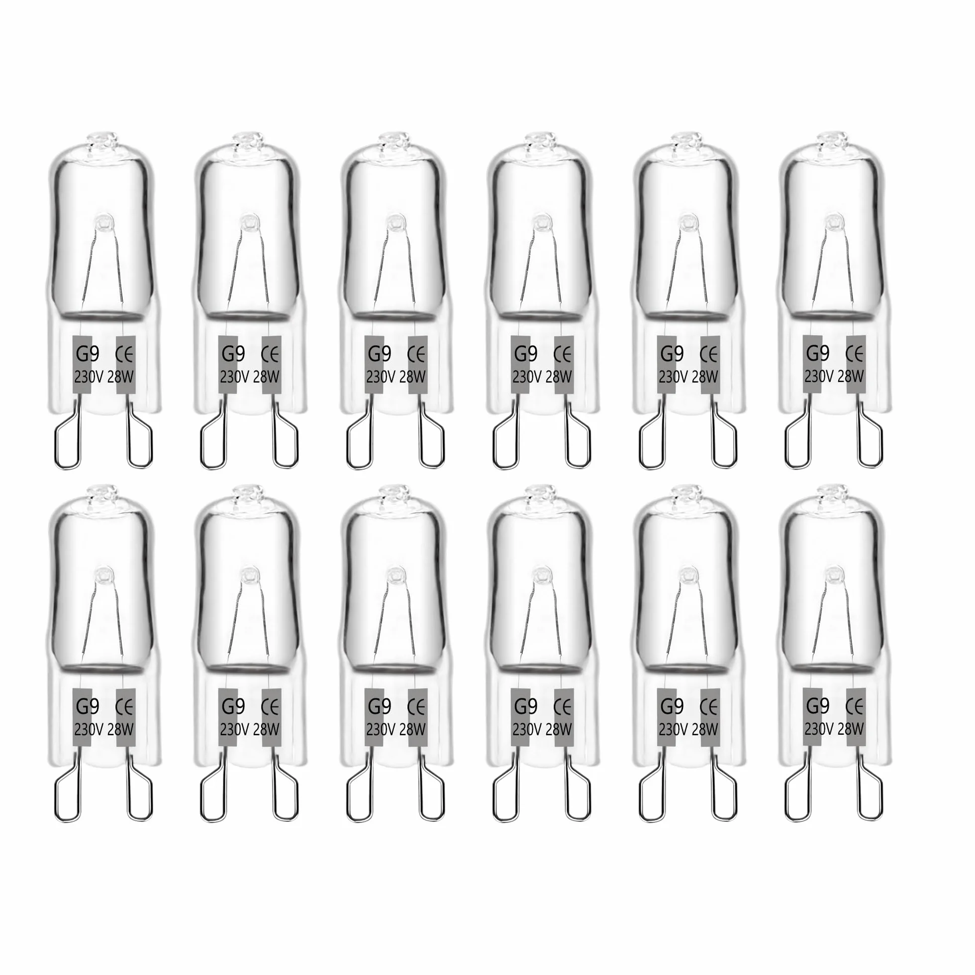 Ampoule Halogene G9 28W 230V 370LM Dimmable Blanc Chaud 2700K Résistant 300°C Lot de 12