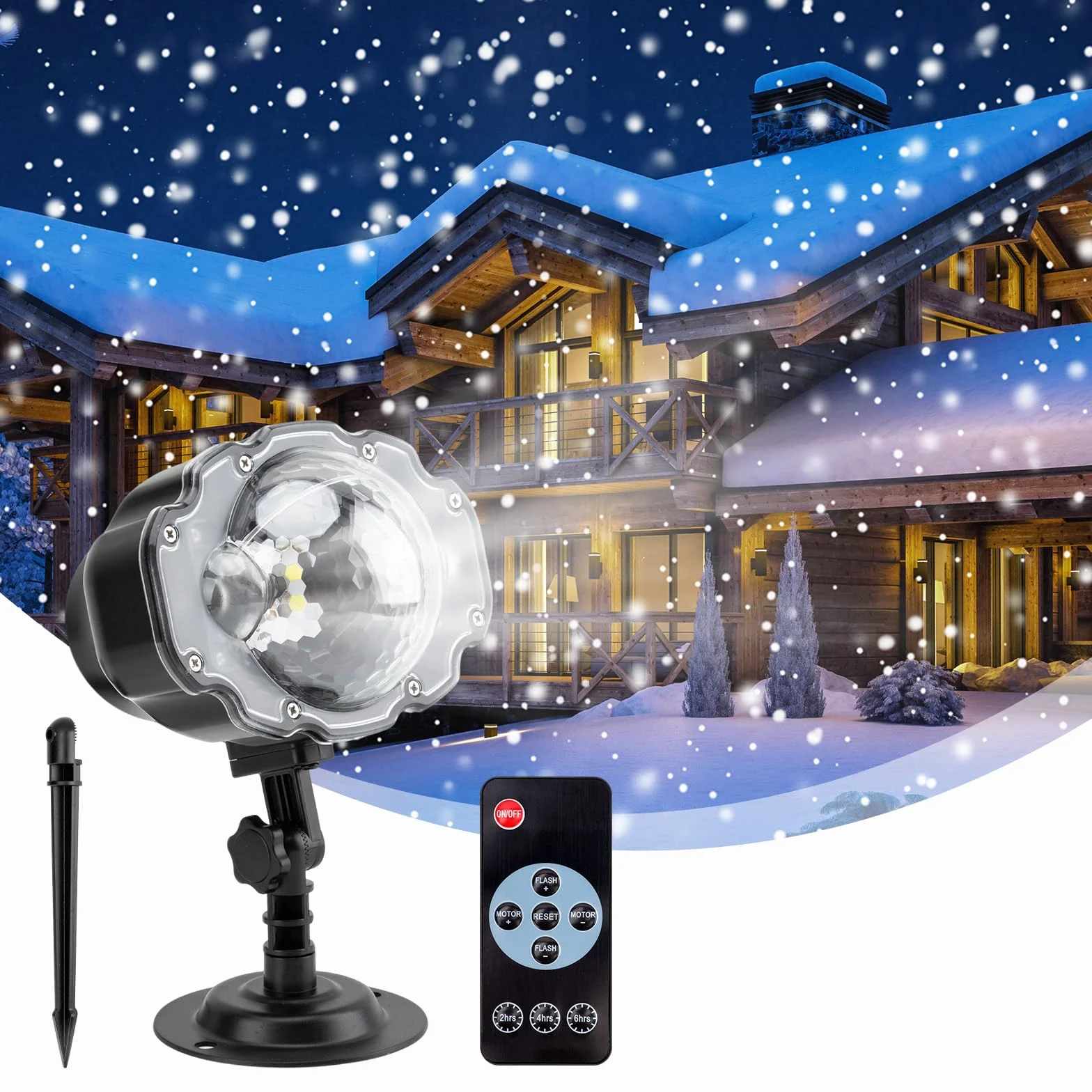 Projecteur de Noël LED chute de neige extérieur étanche télécommande Nouvel An Halloween mariage