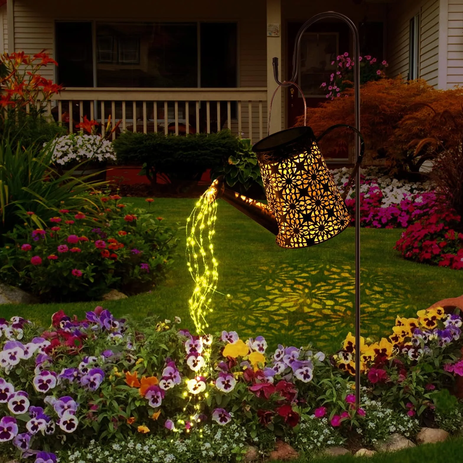 Arrosoir Solaire Extérieur Guirlandes Lumineuses ES Décoration Jardin avec Support en Forme d'Étoile