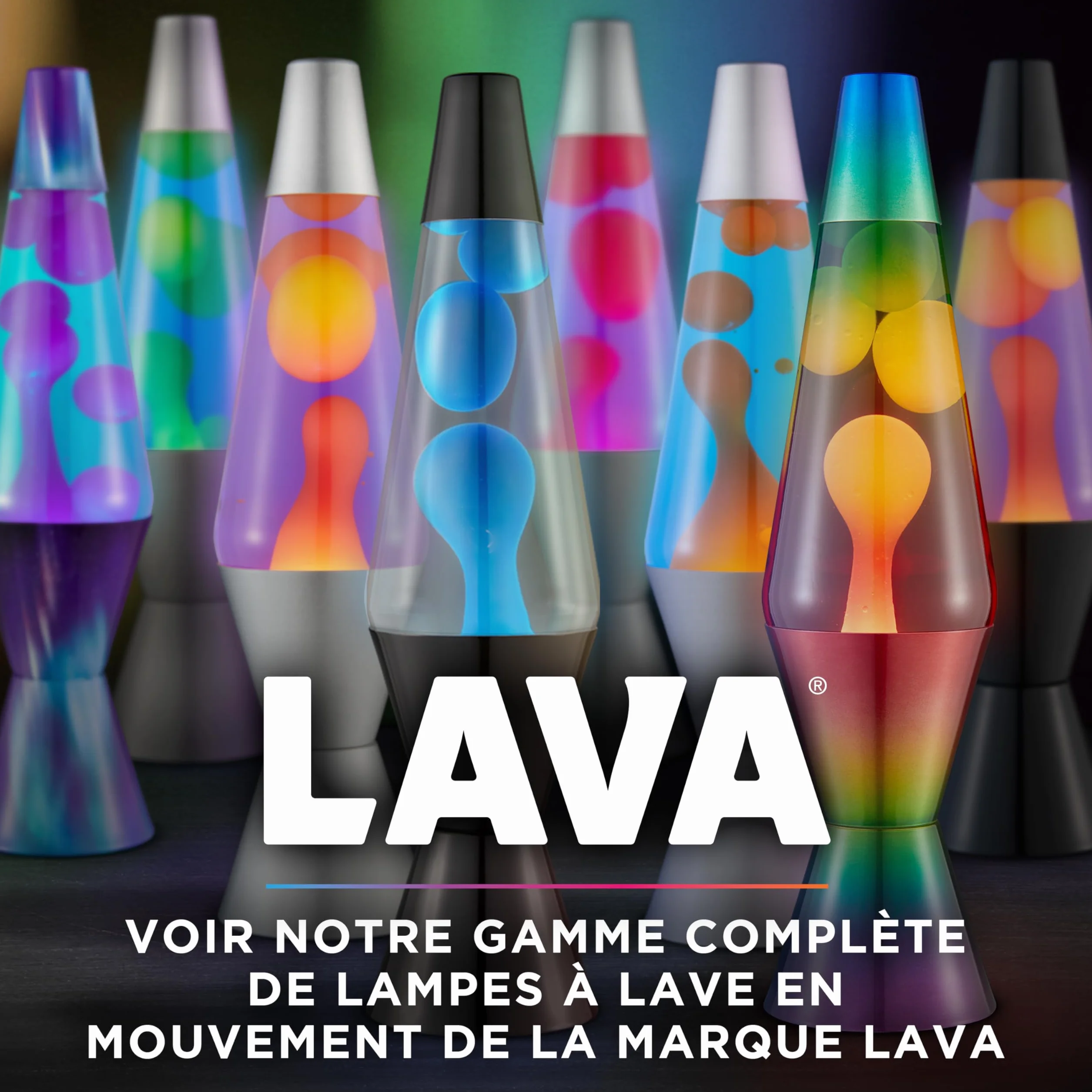 LAVA® Lampe Lava 2125 14,5 pouces cire jaune liquide violet socle argenté