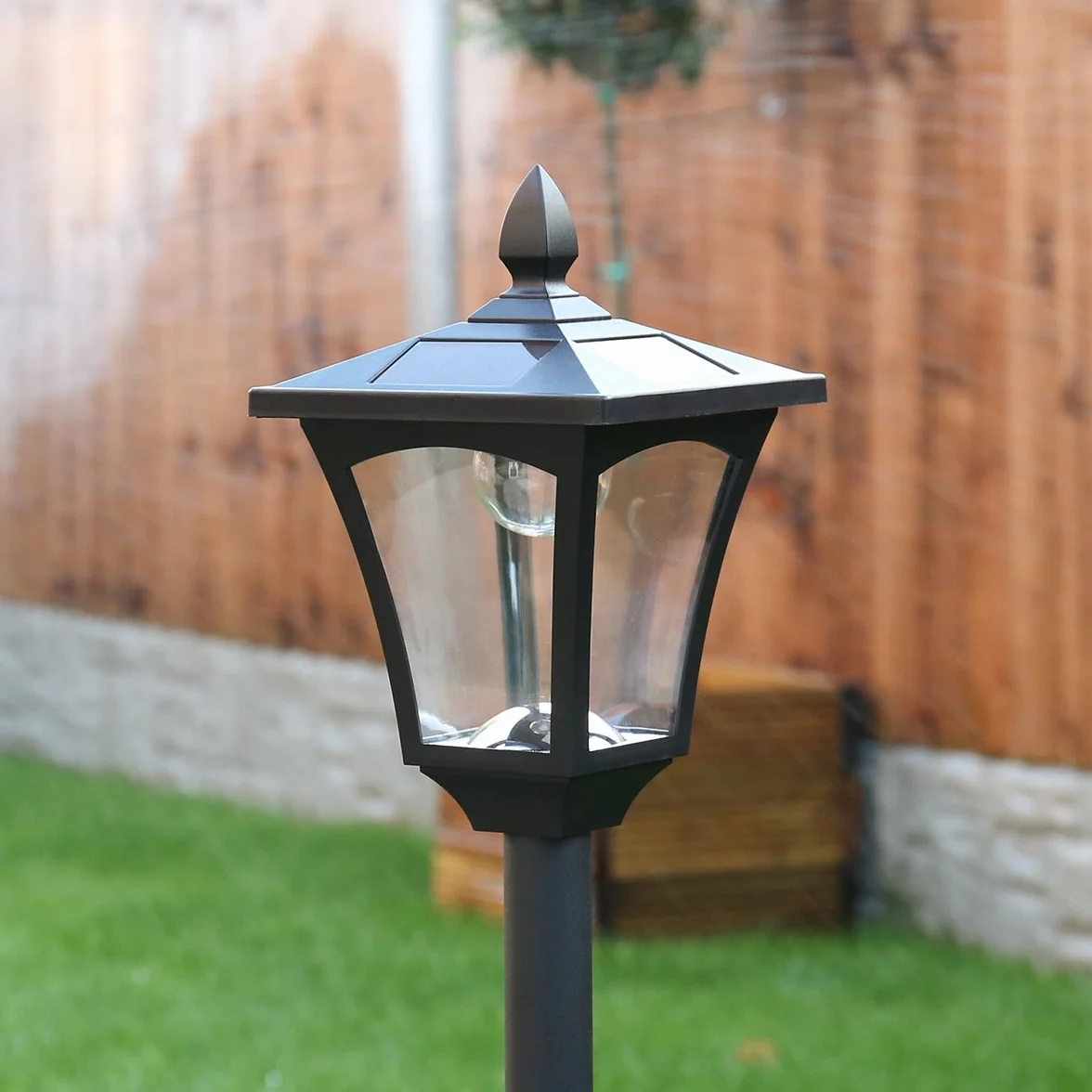 Festive Lights Lampadaire Solaire LED Noir 120cm Blanc Chaud Jardin