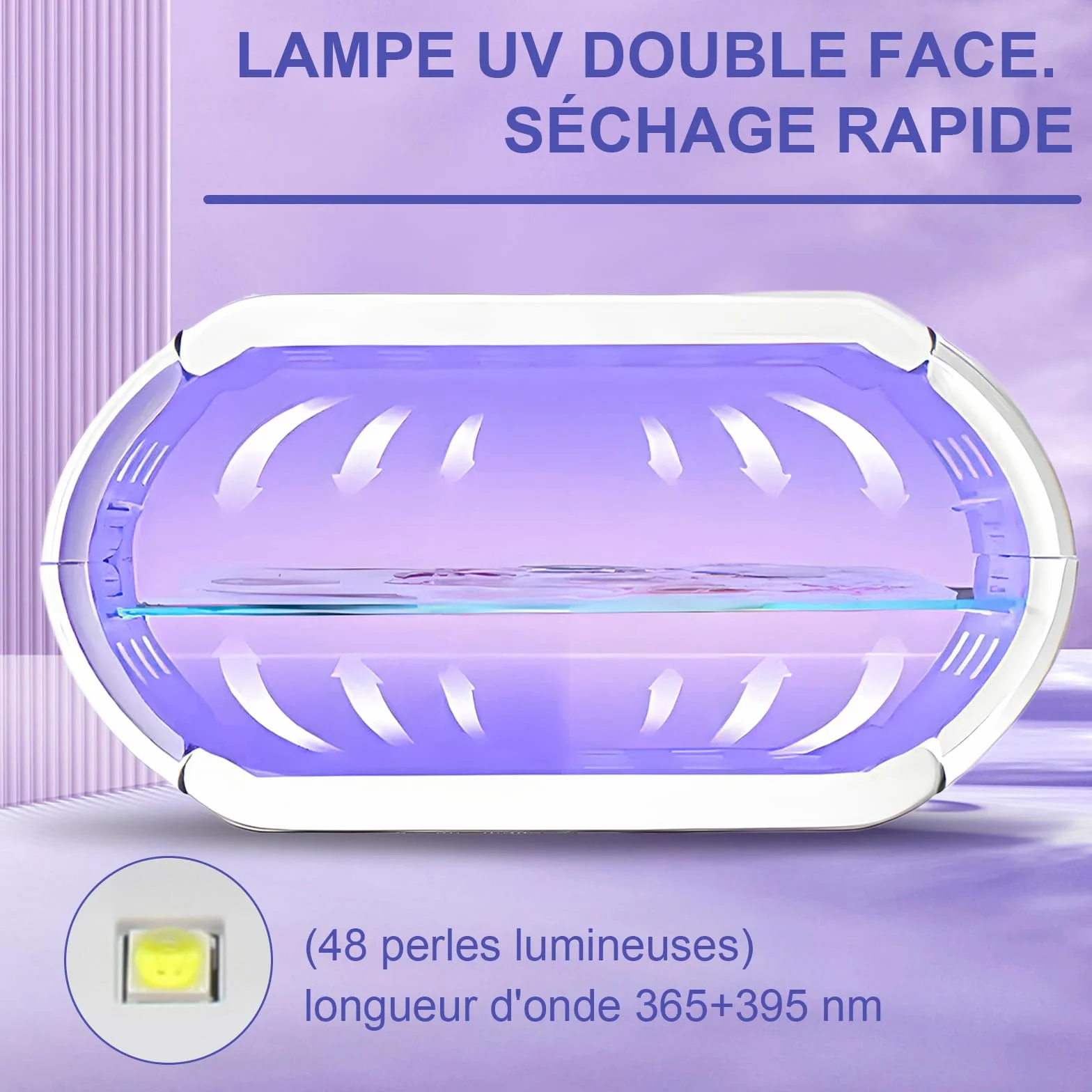 Lampe à Résine UV Double Face 48W avec Affichage LED pour Durcissement Rapide Bricolage Bijoux