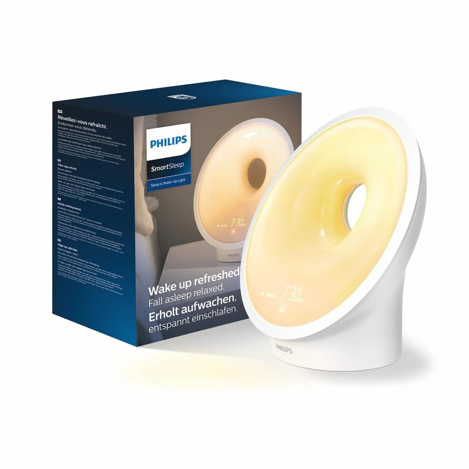Philips éveil-lumière simulateur d'aube HF3651/01 25 intensités lumineuses musique relaxation plastique blanc