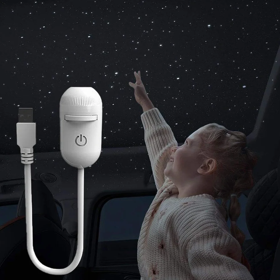 Projecteur de nuit 2 en 1 Galaxy USB avec films de projection 3/12/24, lampe LED portable pour chambre plafond voiture
