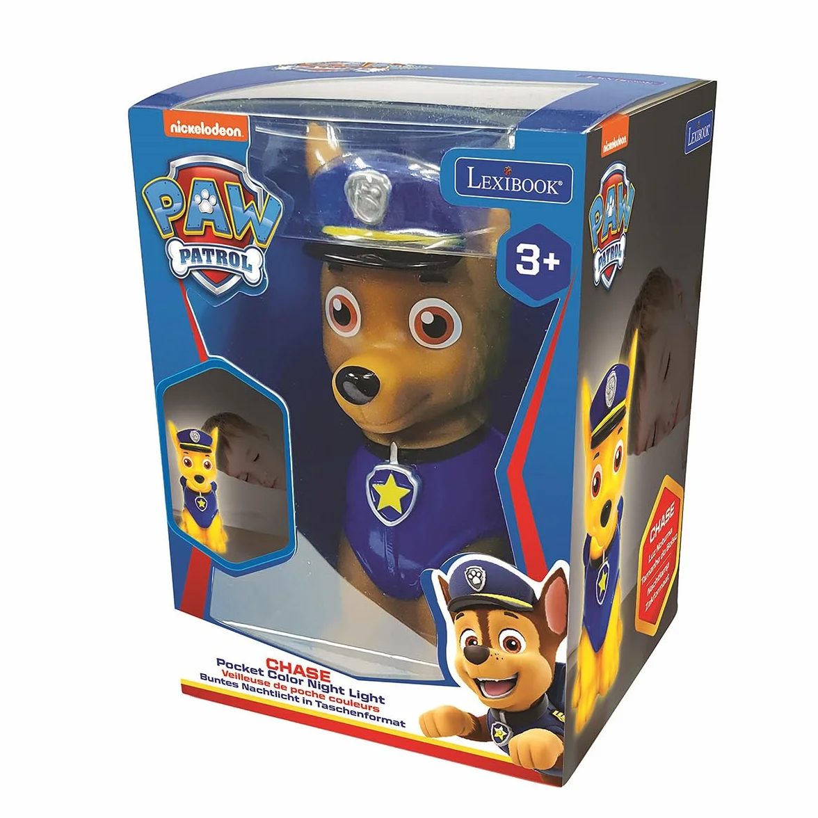 Lexibook Paw Patrol Veilleuse de Poche LED Chase pour chambre d'enfants, changement de couleurs, Bleu/Beige