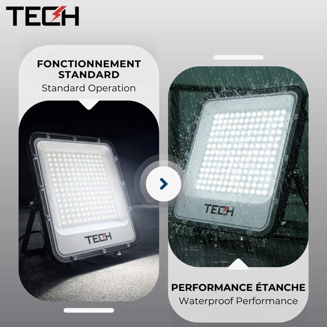 Projecteur LED Extérieur 100W IP66 Étanche 4000K Lumière Neutre Angle 120°