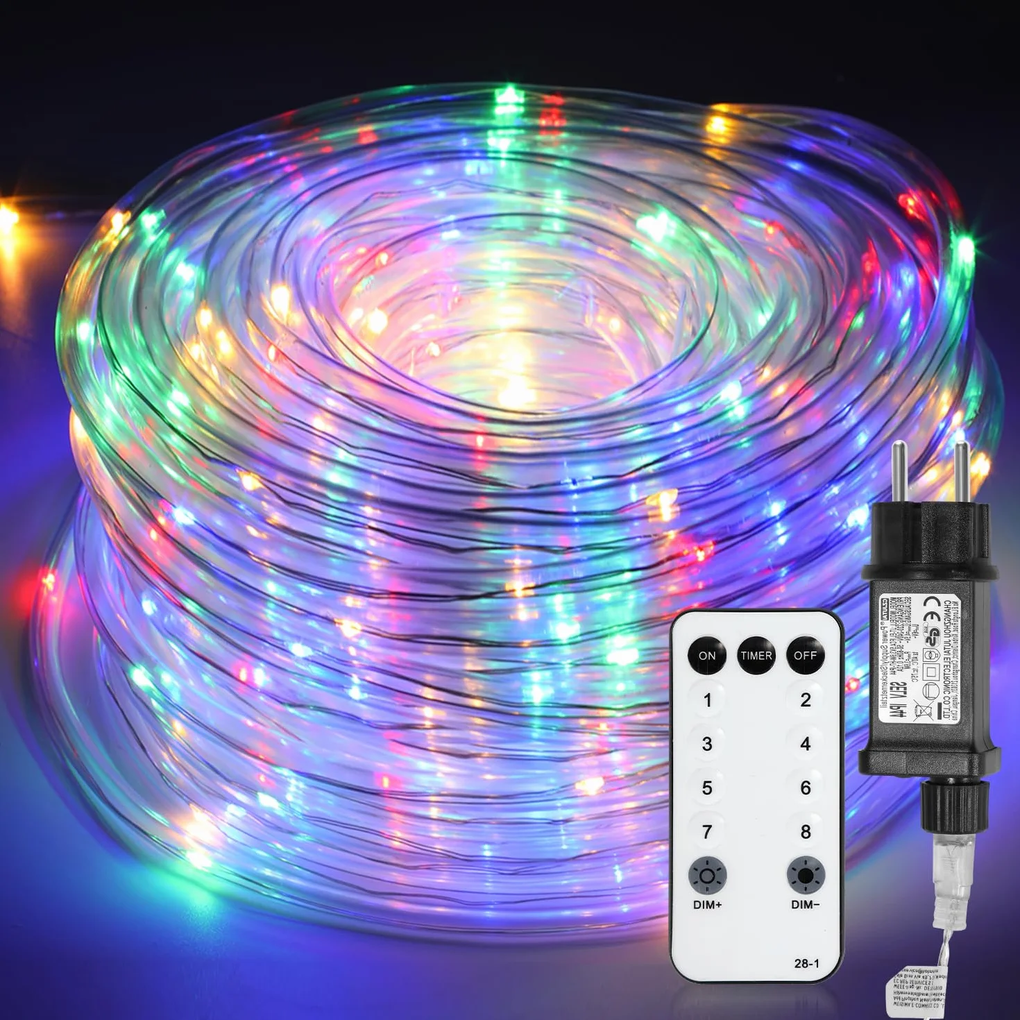 Jopassy 20M LED Tube Lumière IP65 RGB 220V Étanche Extérieur Intérieur avec Télécommande