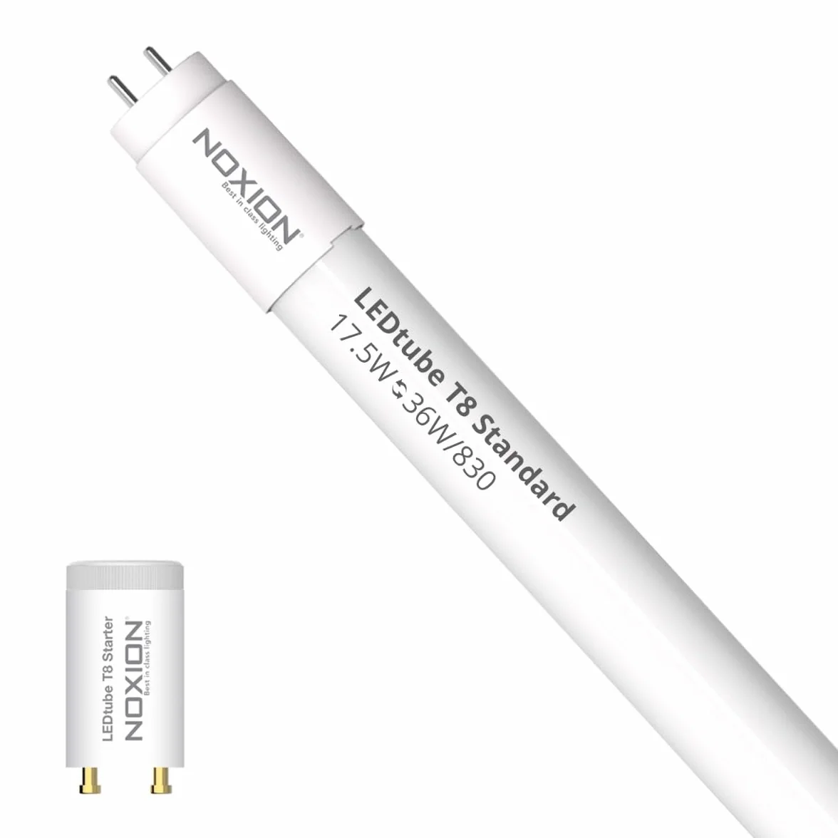 Noxion Tube LED T8 Avant 15W 1800lm 830 Blanc Chaud 120cm Équivalent 36W