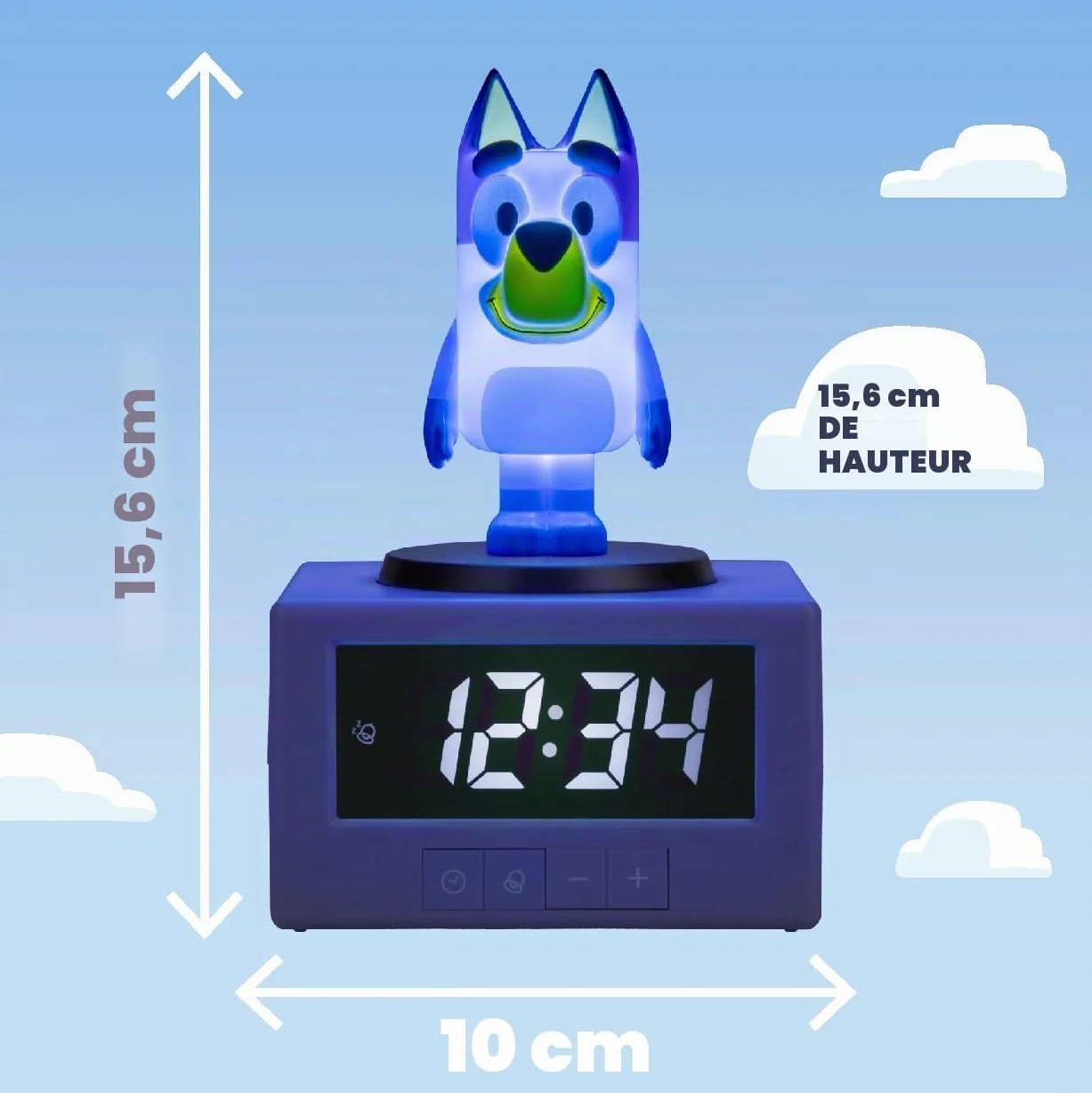 Paladone Réveil Numérique avec Veilleuse et Musique Bluey – Produit Officiel pour Enfants, Décoration de Chambre