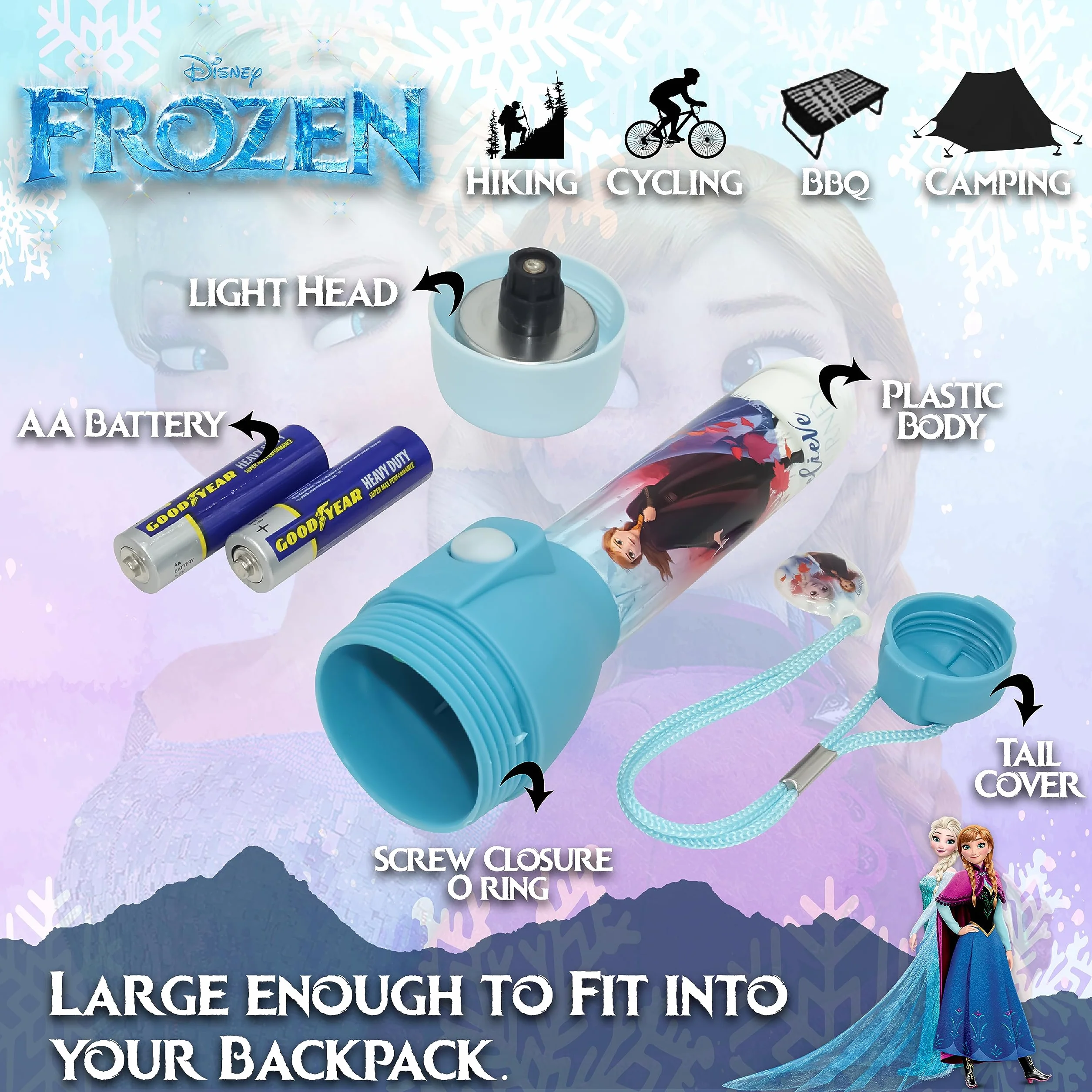 Lampe de poche LED Reine des neiges 2 pour enfants - SRV Hub