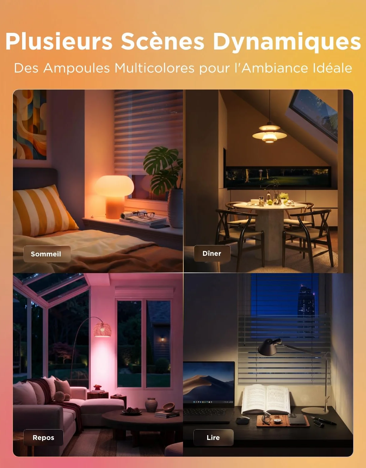 Govee Ampoule E27 WiFi Bluetooth Intelligente 800LM RGBWW Lot de 2 Compatible SmartThings Matter Alexa Google Assistant