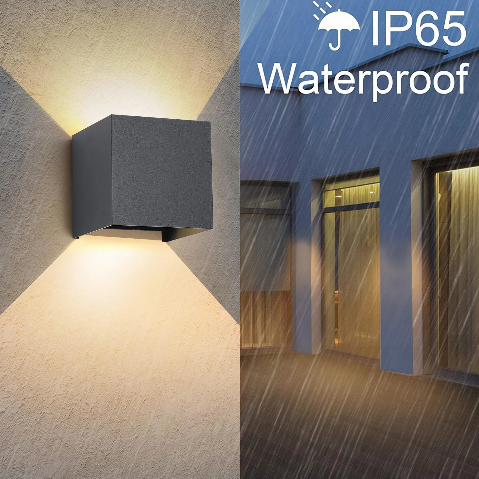 FUPE LED 15W Applique Murale Extérieure IP65 Étanche Lumière Réglable 3 Couleurs Aluminium 11cm Anthracite