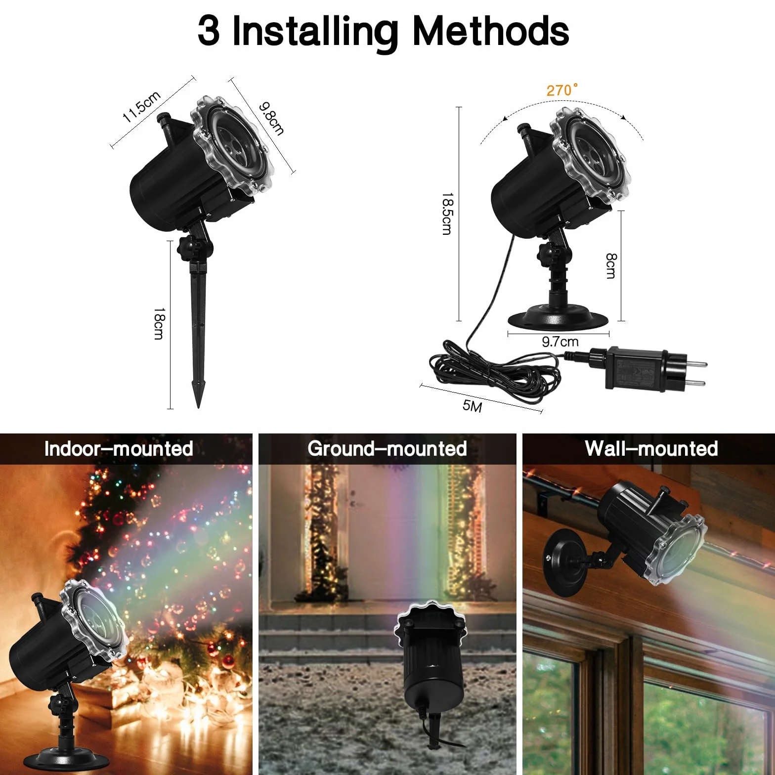MOSSNDAR Projecteur Noël Extérieur LED 64 Motifs Étanche avec Télécommande