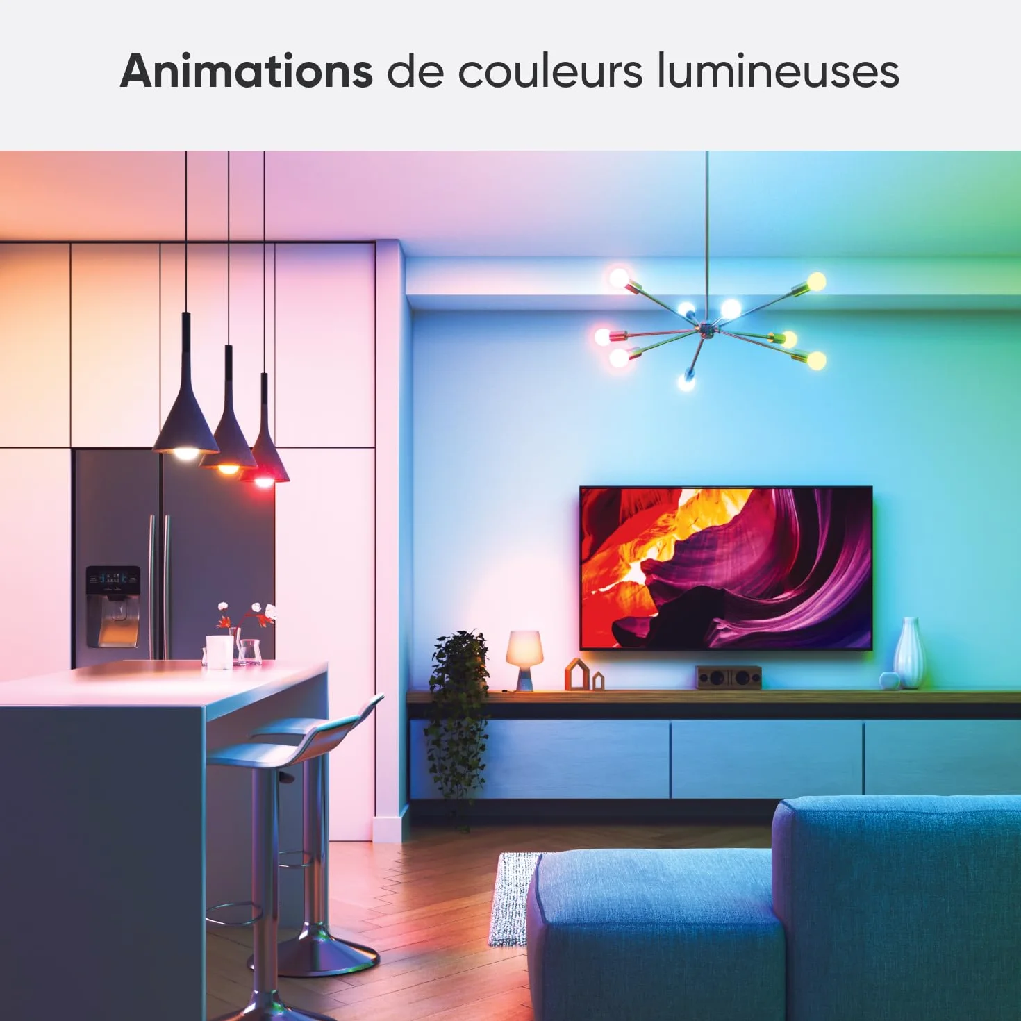Nanoleaf Matter Essentials Pack de 2 Ampoules LED E27 Connectées RGBW, Lampes Intelligentes Compatibles Alexa Apple Google