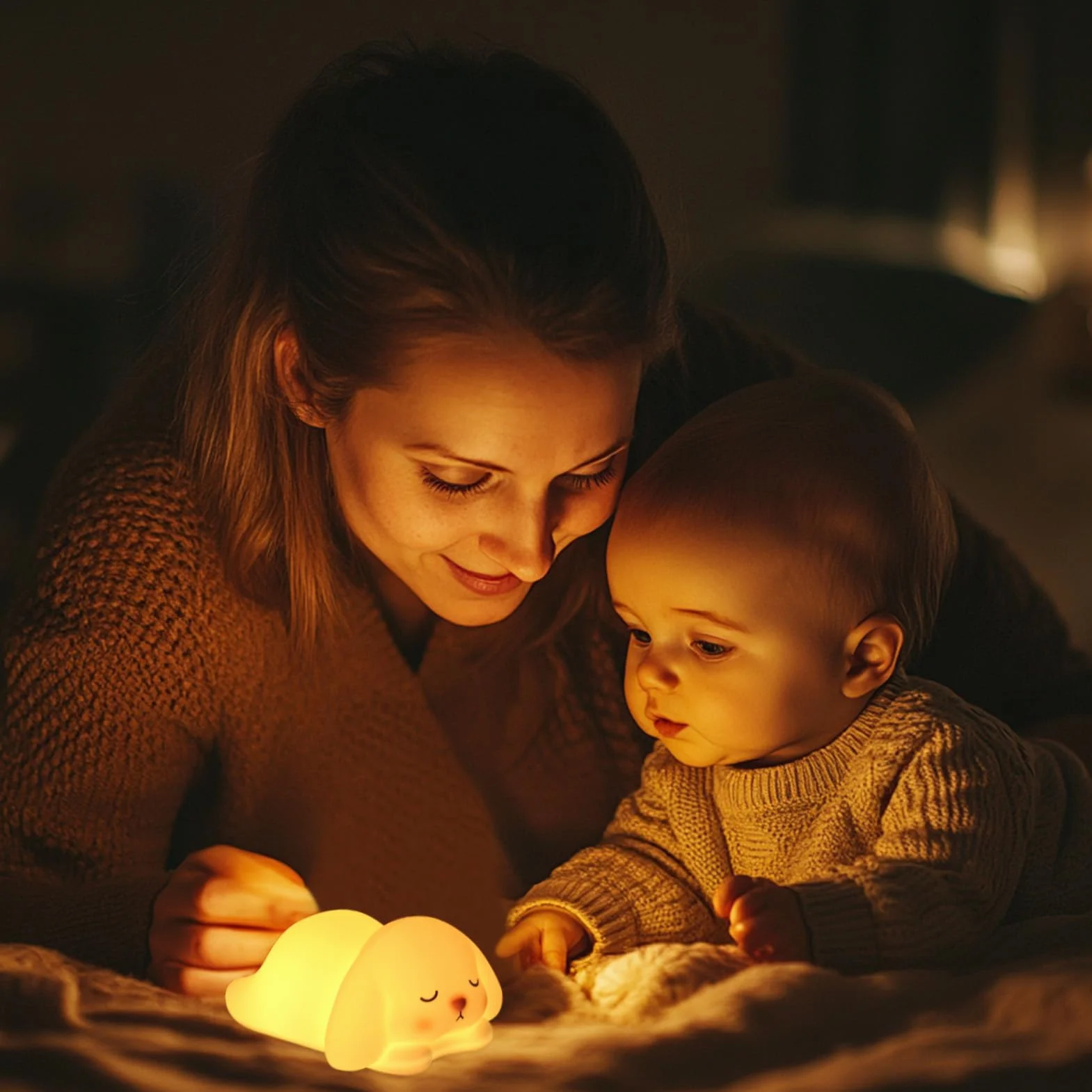 ZKLiLi Mignon Lapin Enfants Silicone Night Light, 7 Couleurs, Tactile, USB