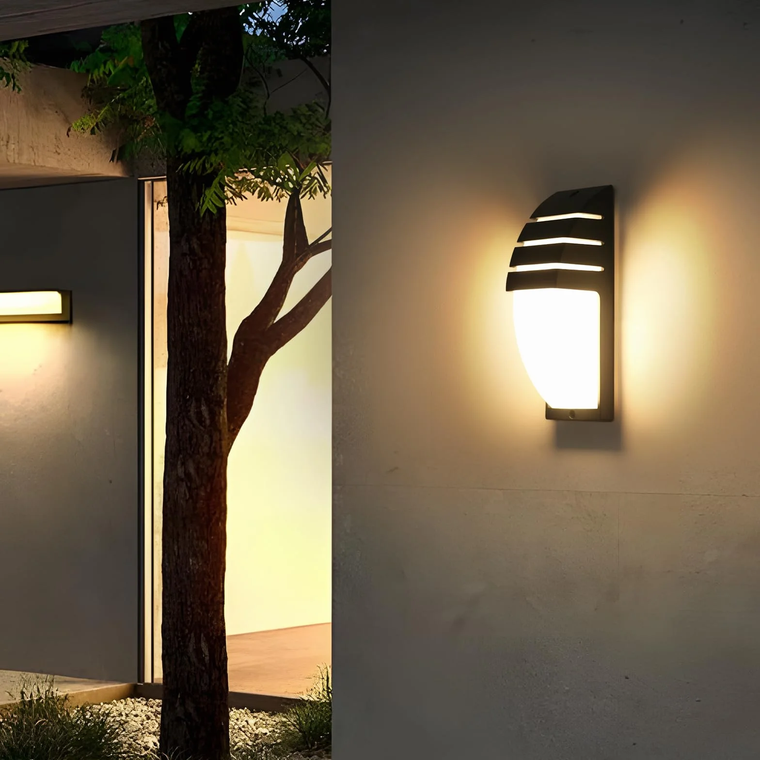 Goeco Applique Murale Extérieure LED 12W 1300LM IP65 Étanche Lampe Murale 3000K Lumière Chaude Noir 22.5CM x 8CM