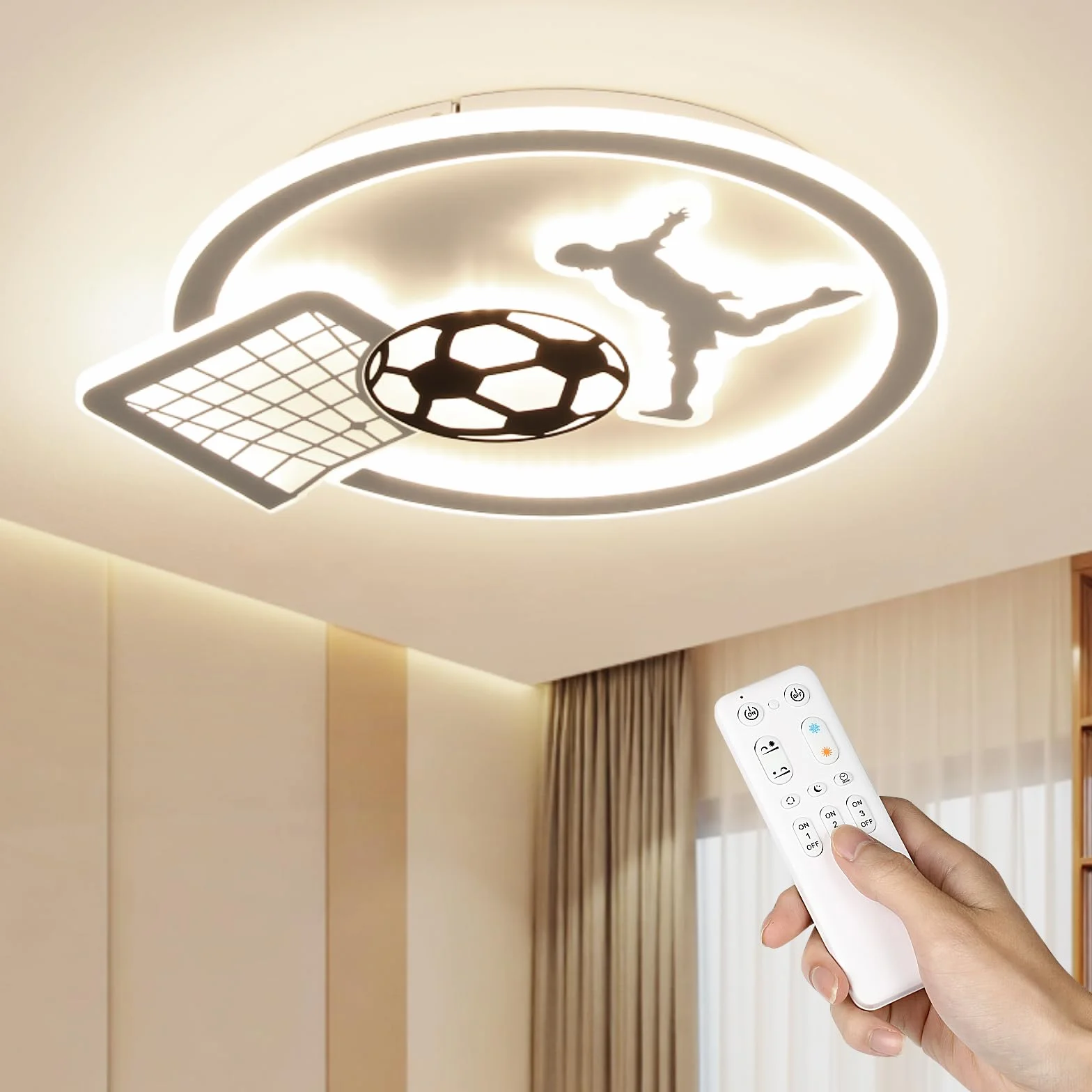 OTREN Plafonnier LED Football 44CM Dimmable 3000K-6000K avec Télécommande