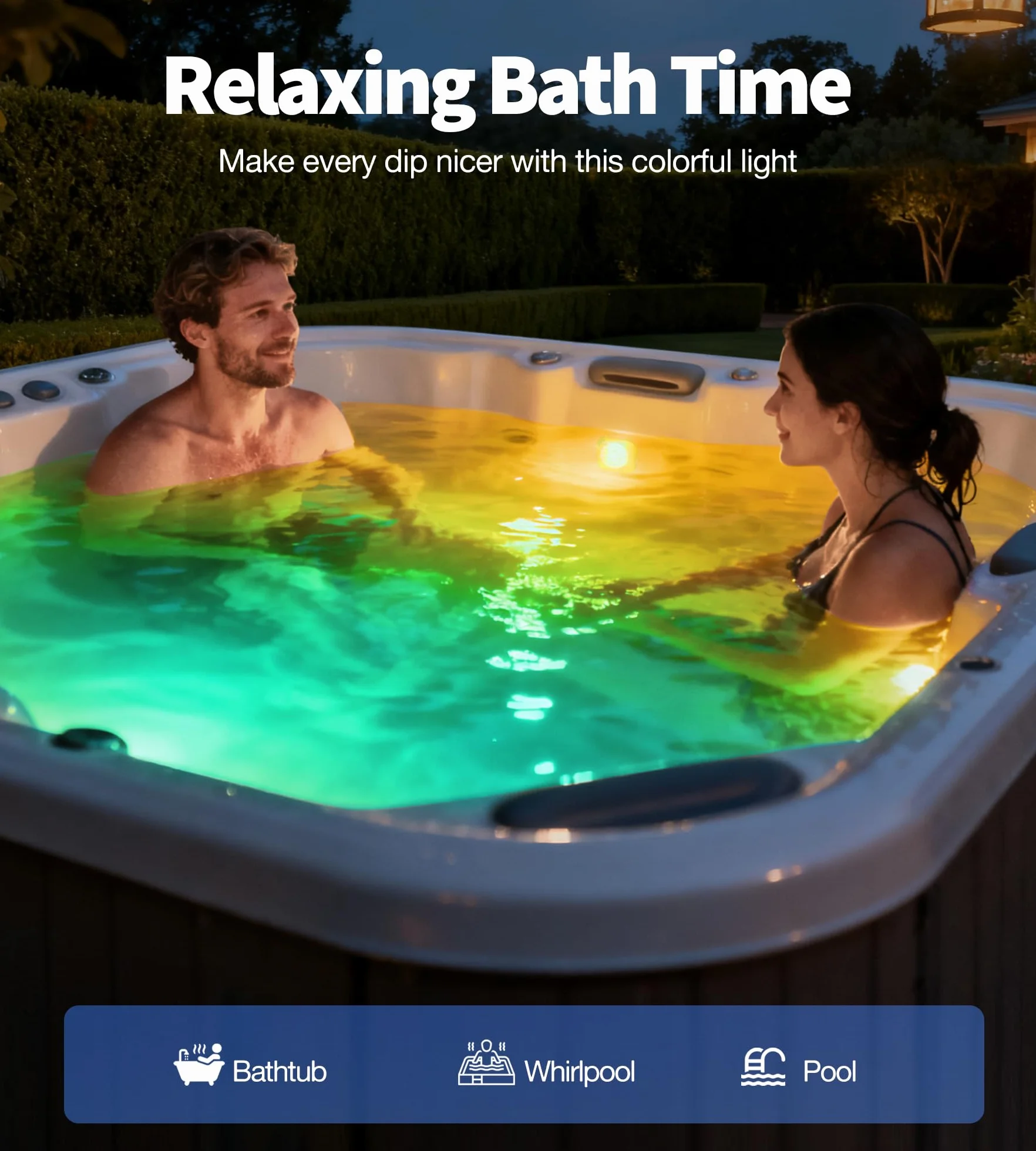 DeeprBlu 2026 Amélioration Éclairage Piscine Sans Fil avec Télécommande, Rechargeable Lumière Piscine Hors Sol Submersible 9 Modes