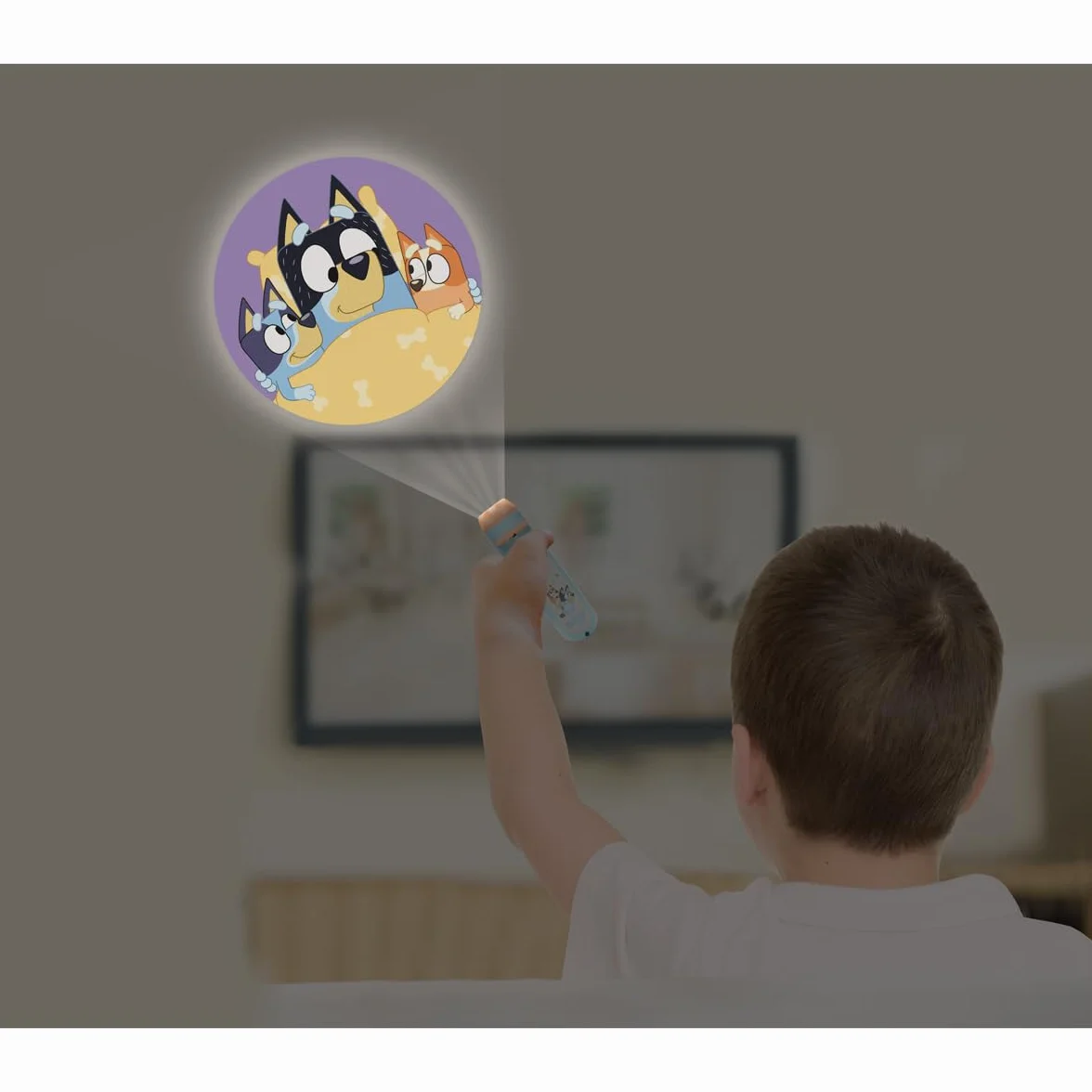Lexibook Bluey Projecteur à Histoires Lampe Torche LTC050BYLXB Bleu Jaune