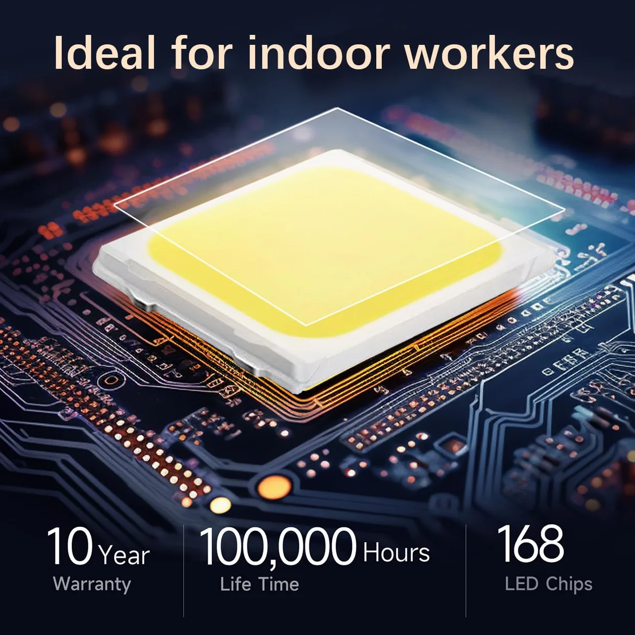 Lampe de luminothérapie 10000 Lux LED sans scintillement, télécommande, 3 températures, variateur et minute