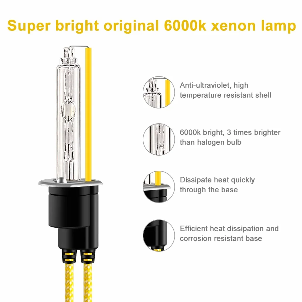 2 x H1 HID ampoules xénon 6000K blanc de remplacement pour phare de voiture