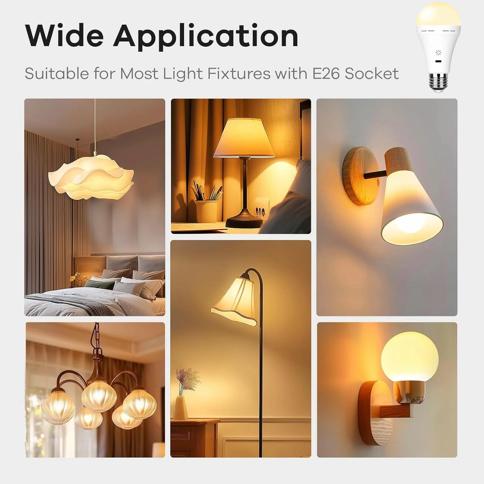Ampoule LED Rechargeable USB E27 7W Dimmable 2600mAh 3 Températures de Couleur Avec Télécommande 2 Pack