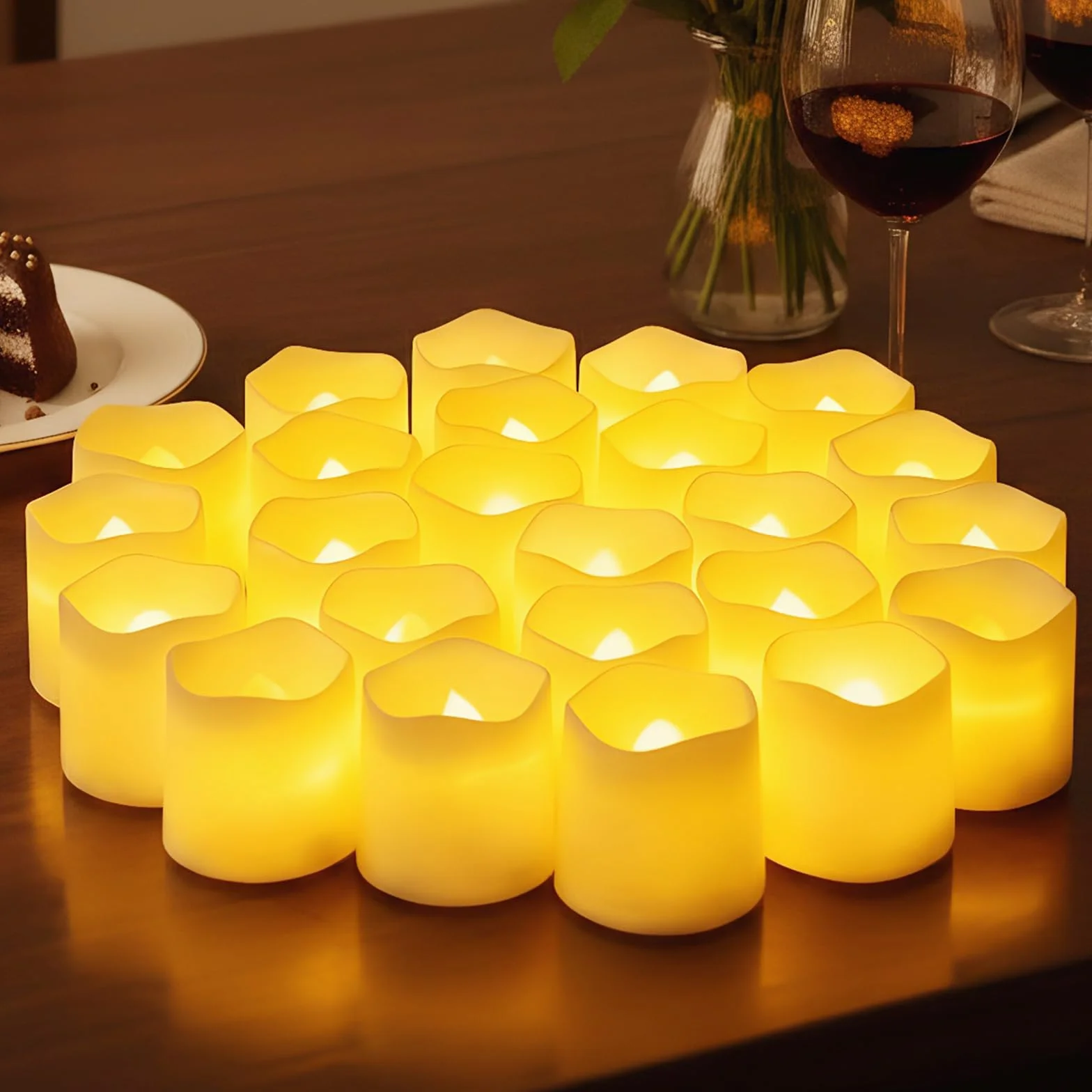 Bougies LED Vacillantes Effet Flamme Réaliste 24 Pièces Décoration Intérieure Extérieure Noël Mariage