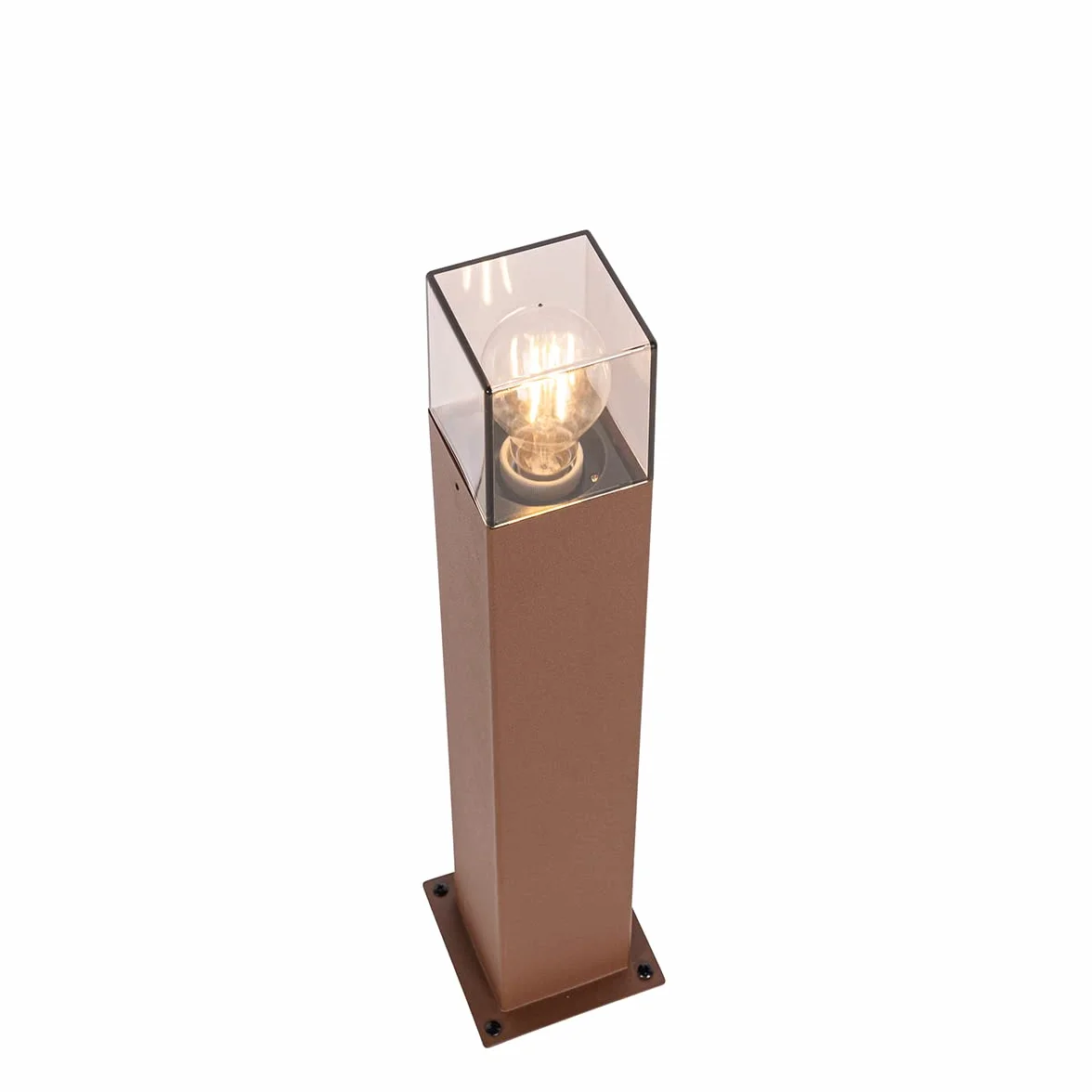 QAZQA Lampe sur pied extérieur 1 lumière L 12 cm Brun rouille Rustique