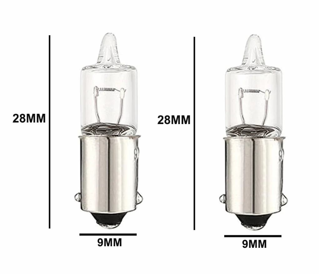 Ampoules halogènes BA9s 12V 10W H10W Lampe à incandescence 9mm Douille à baïonnette métal Feux de stationnement (4)