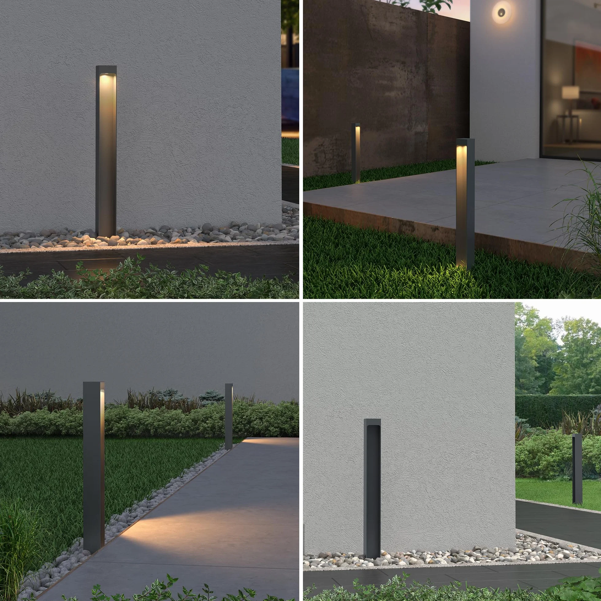 Mai & Mai Lampe sur Pied Extérieur Lapme Jardin Gris Foncé LED IP65 60x60x600mm