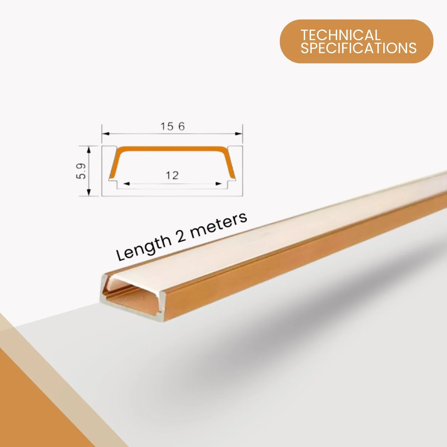 Evotrade Mini spot LED encastrable 2 m diffuseur opale bronze doré