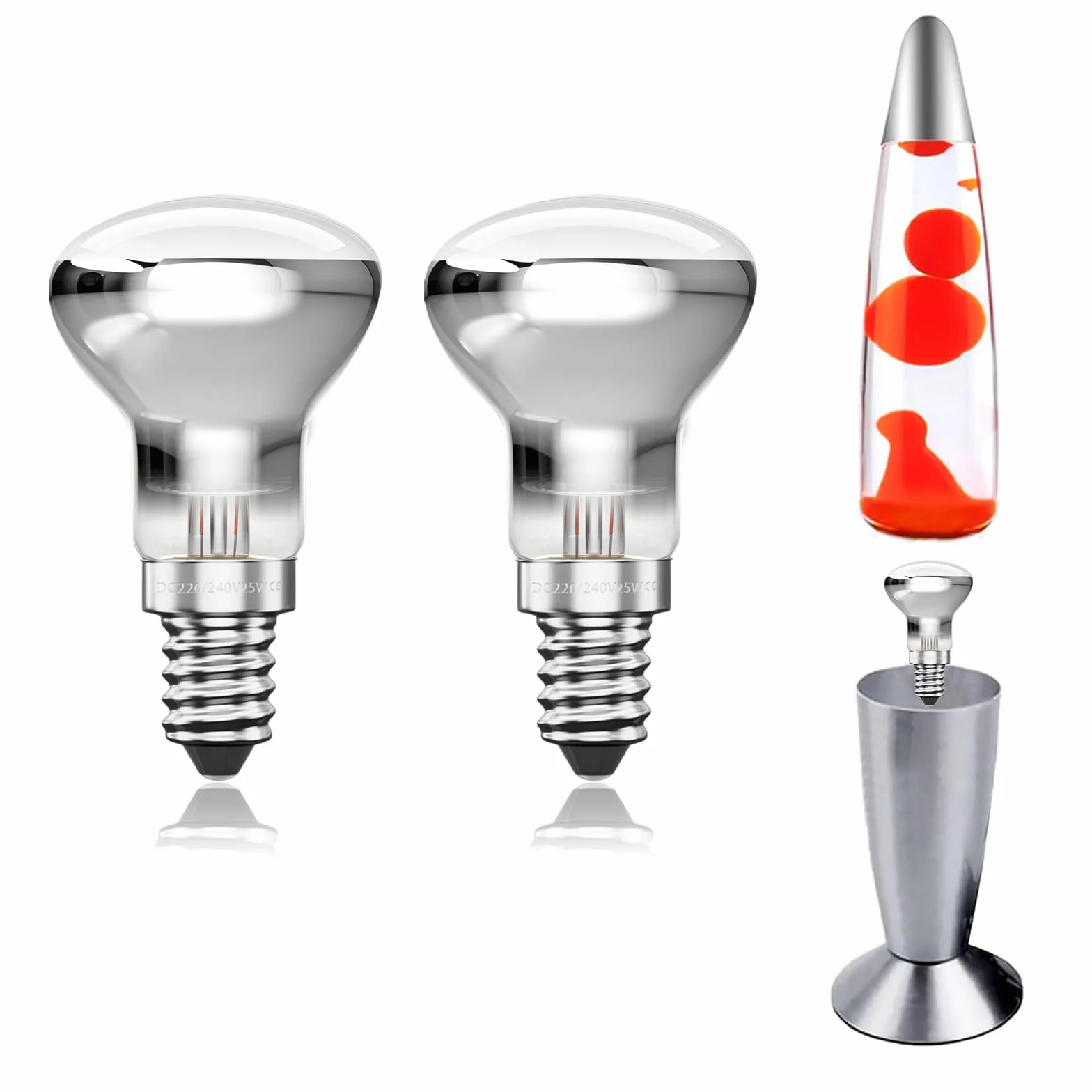 Ampoule Lampe à Lave 30W E14 R39 Ampoule Réflecteur Spot Petit Culot à Vis SES Blanc Chaud 2-Pack