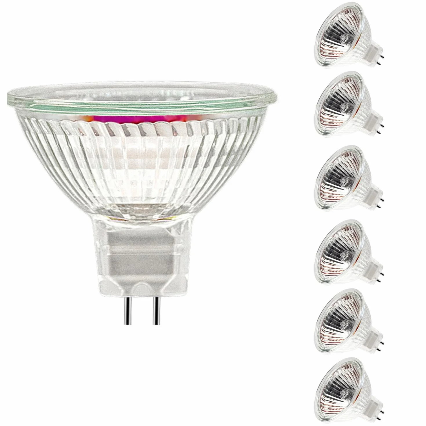 Ampoules Halogènes MR16 12V 20W GU5.3 Dimmables 2700K Blanc Chaud Paquet de 6