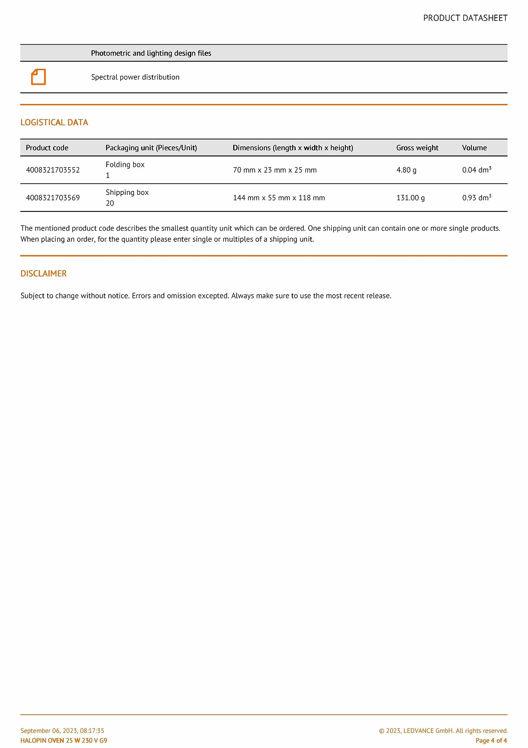 Ampoules halogènes OSRAM HALOPIN OVEN Culot G9 230/240 V 25 W