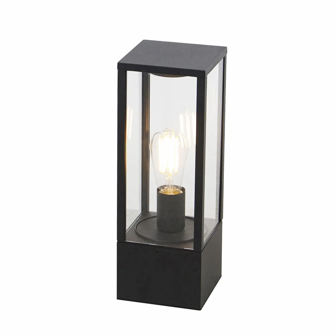 QAZQA Charlois Lampe sur pied extérieur 1 lumière L 14 cm Noir