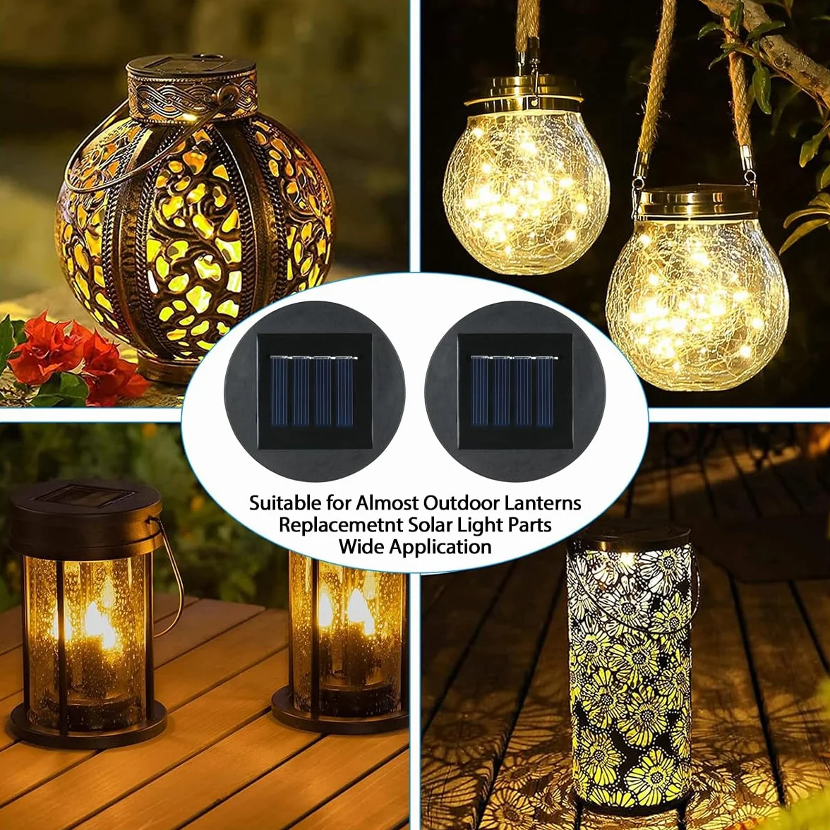 Forhome 6 Pièces Lampes Solaires de Rechange 8 cm Étanche IP44 Panneau Solaire pour Lanterne Jardin Extérieur