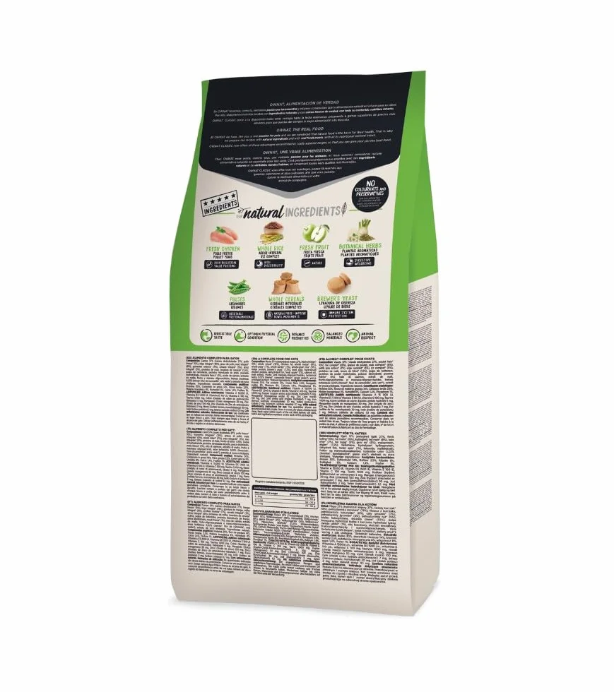 Ownat Classic Hairball 1,5 kg Croquette Pour Chat Anti Boule De Poils