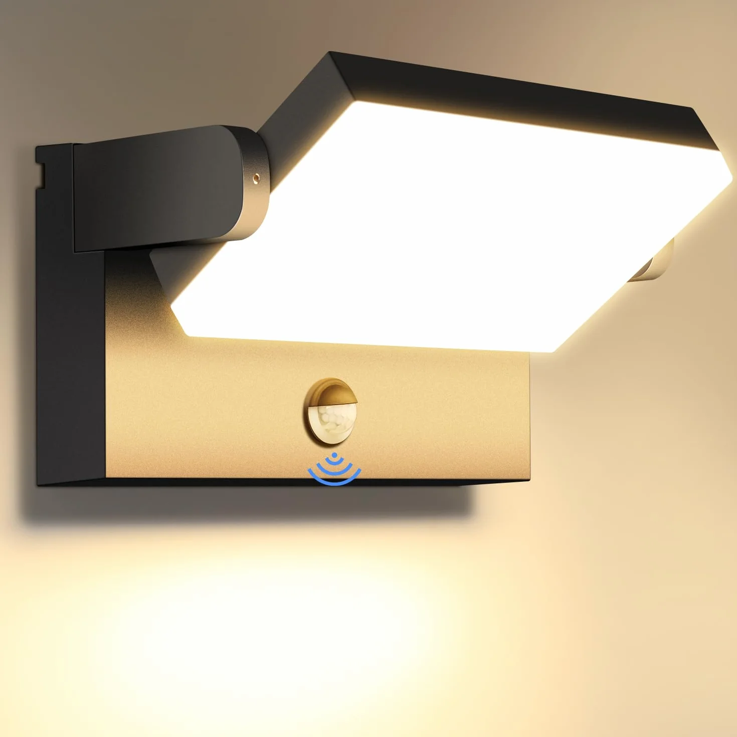 Ledmo 60W Applique Murale Exterieur avec Détecteur de Mouvement 5000LM Noir IP65