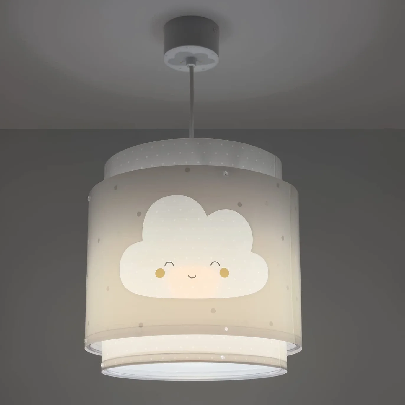 Dalber Lampe Suspension Enfant Baby Dreams Nuage Gris, lustre chambre enfant E27
