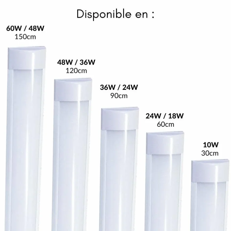 SILAMP Réglette LED 150cm 48W Blanc Chaud 2300K-3500K