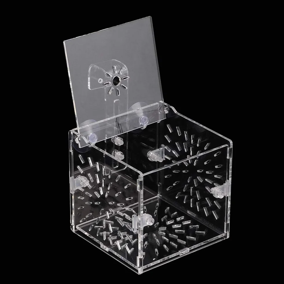Fabater Boîte d'élevage de Poissons Non Toxiques, Aquarium Éclosion Suspendue 10x10x10 cm