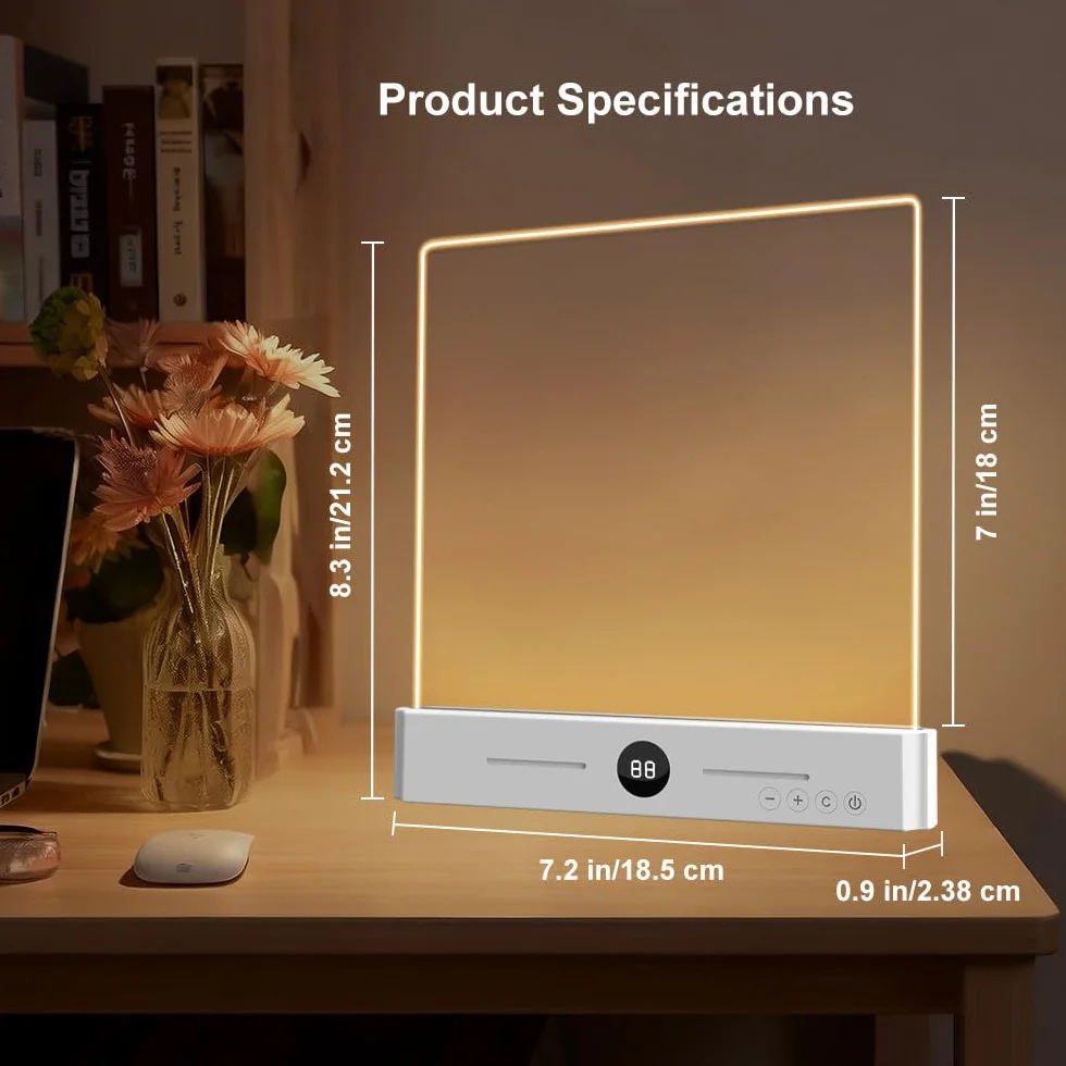 Lampe de Lecture LED Rechargeable USB-C, 3 Couleurs Minuterie, Lumière Uniforme pour Livres, Grand Blanc