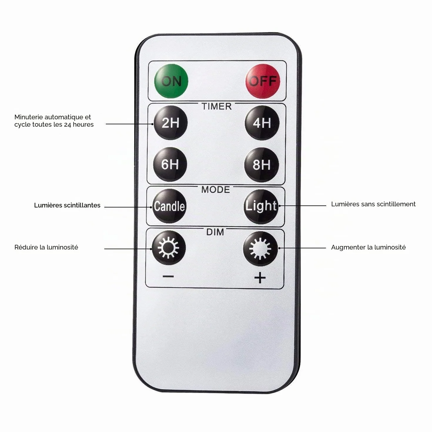 Bougies LED Lot de 3 sans flamme en cire véritable avec mèche mobile télécommande Minuterie 24h 8,3x10/12,7/15,2 cm