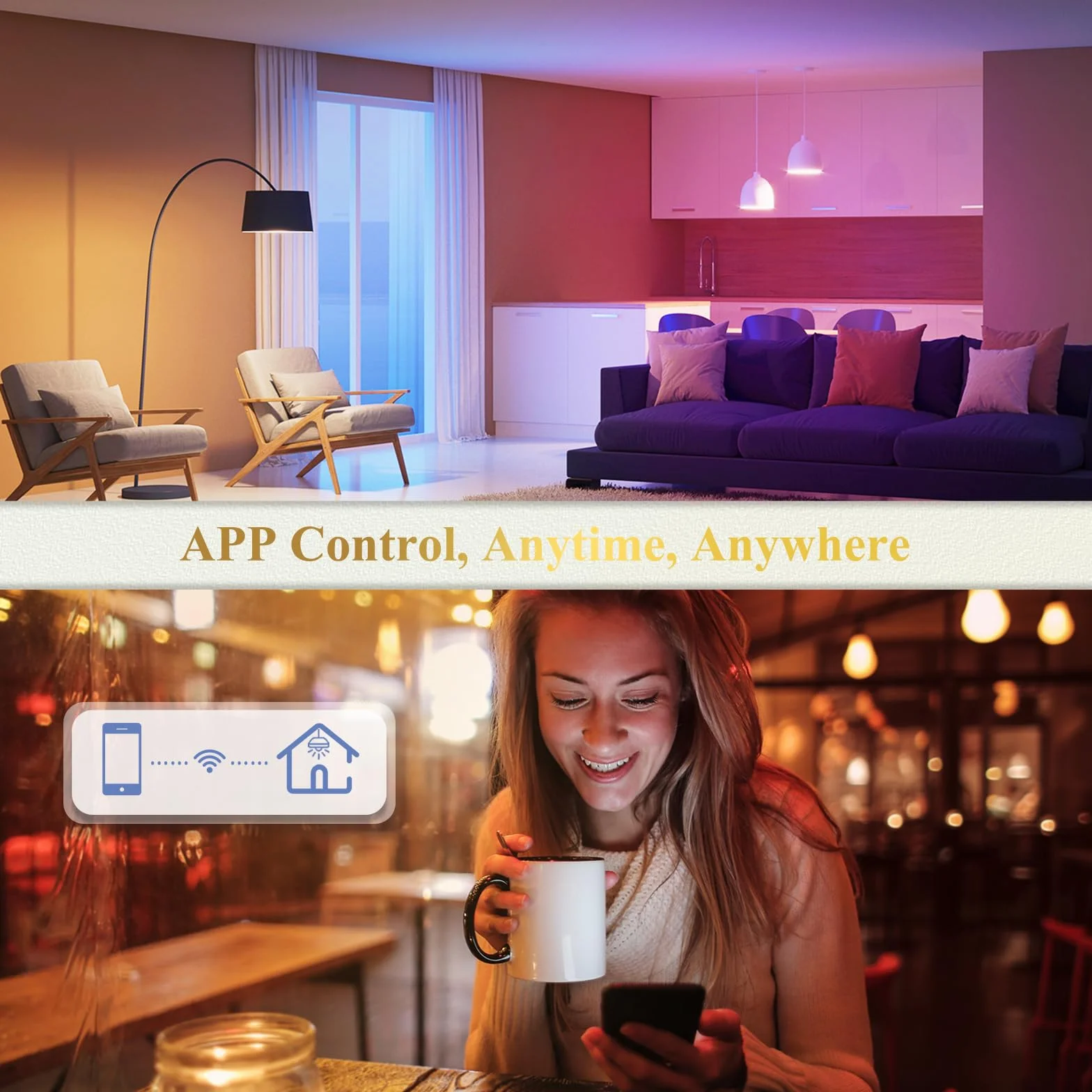 DiCUNO Ampoule Connectée LED WiFi B22 9W Dimmable Multicouleur 2700K-5000K RGBCW 800LM Lot de 2