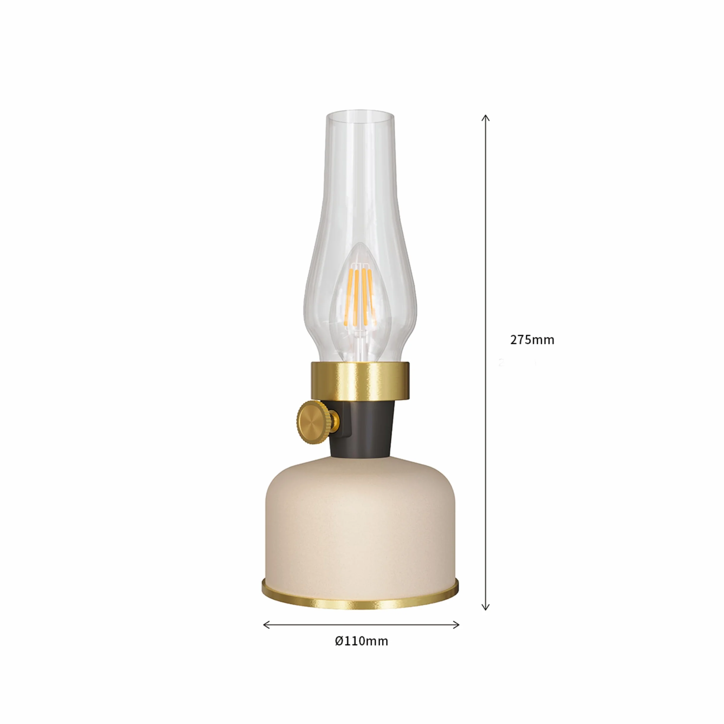 CALEX Lavinio Lampe de Table Rechargeable LED Sans Fil, Lanterne Camping Intérieur Extérieur